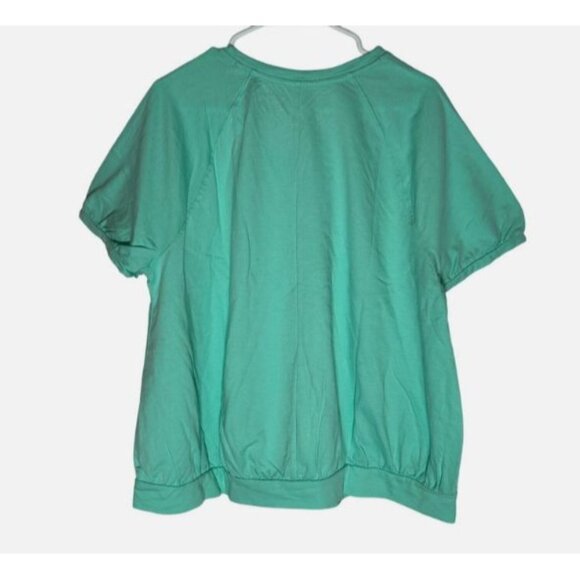 Lane Bryant French Terry Crewneck Sweatshirt Tee Mint Green Plus Size 18/20 NWT - Picture 2 of 6